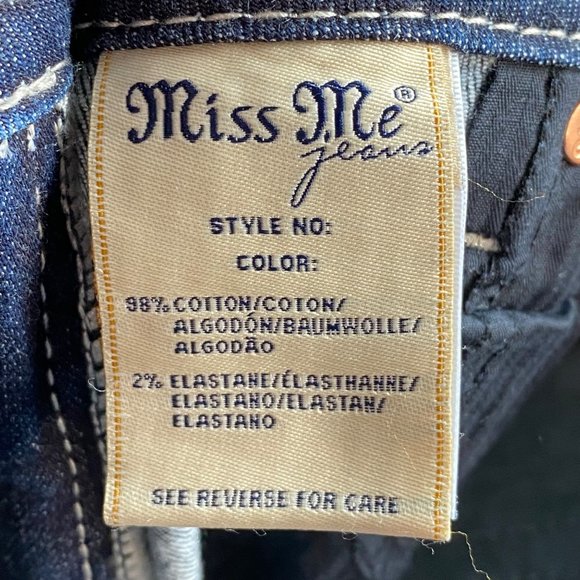New Women's Jeans Sz 26 skinny cut Denim Embellished Pockets no size tag Miss Me - Picture 10 of 13